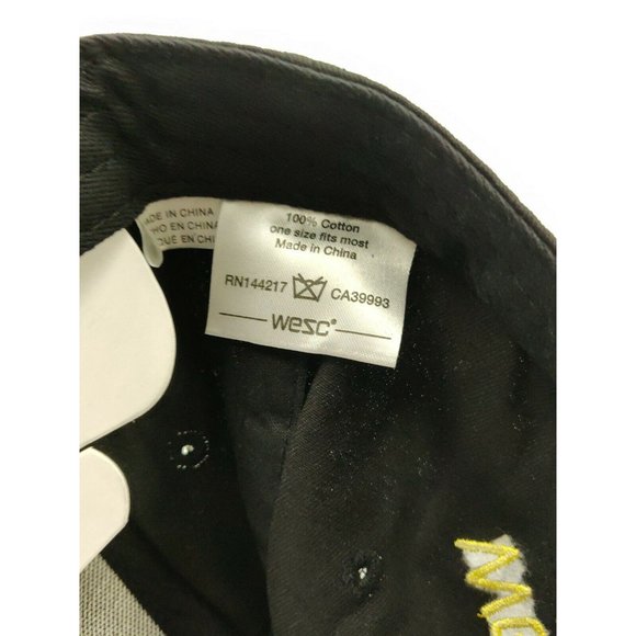 WeSC Mens Hat Black One Size Baseball Graphic Cap - Picture 8 of 10